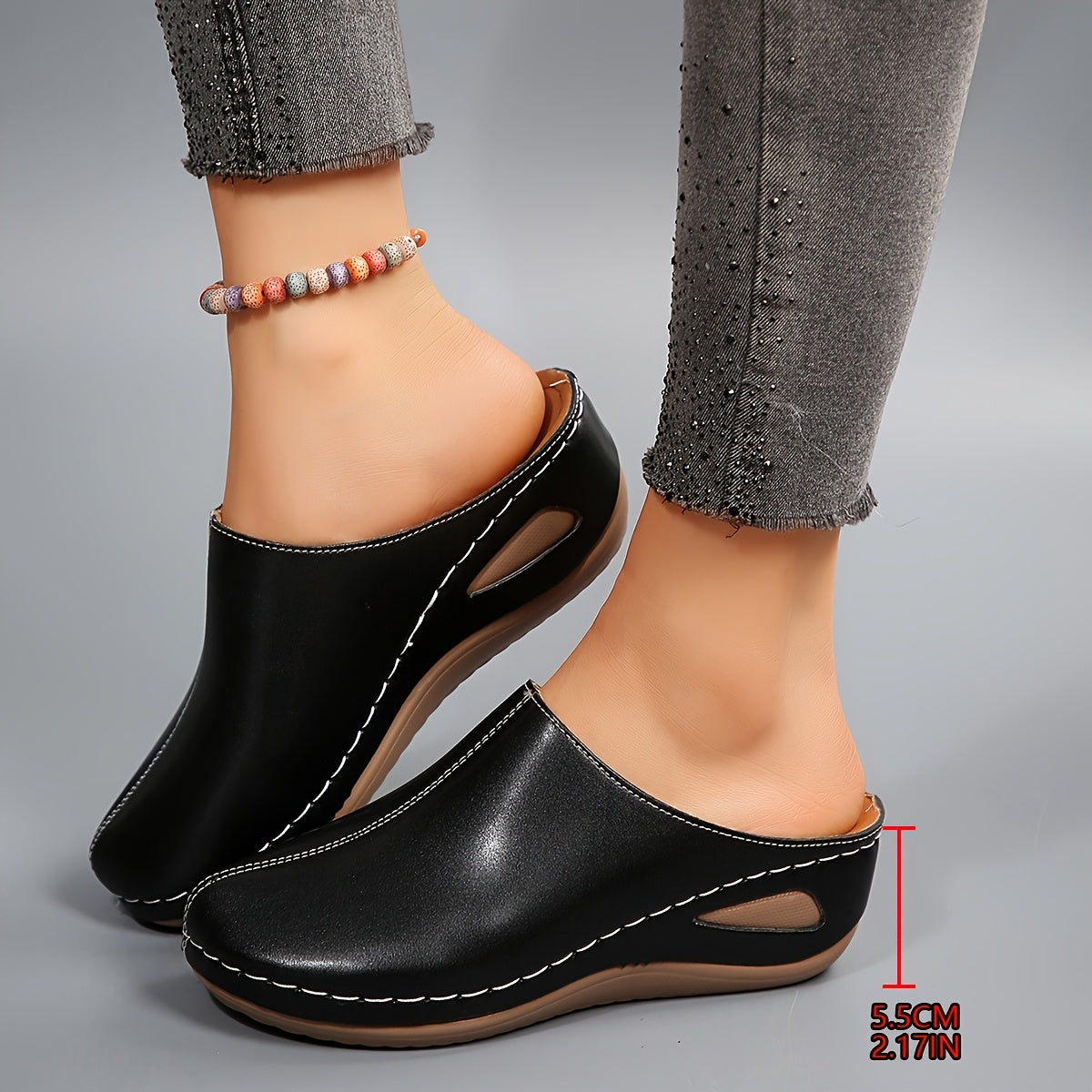 Ladies' Premium Casual Versatile Fashion High Heel Single Shoes, Women Shoes