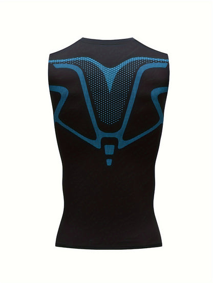 Set of 3 Men'S Athletic Compression Tank Tops, Sleeveless Shirts for Basketball, American-Style Training Vests Designed for Moisture-Wicking And Quick-Drying, Ideal for Sports And Outdoor Activities