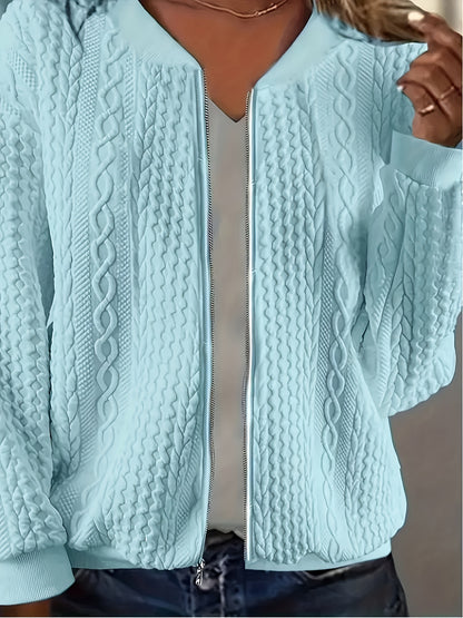 2025 New Women's Zip-Up Cardigan Sweater - Long Sleeve Outerwear, Soft Fabric for Cozy Casual Layering | Warm & Breathable Spring/Autumn Layering Piece | Perfect for Daily Wear, Office, Weekend Trips | Easy to Match Dresses, Jeans