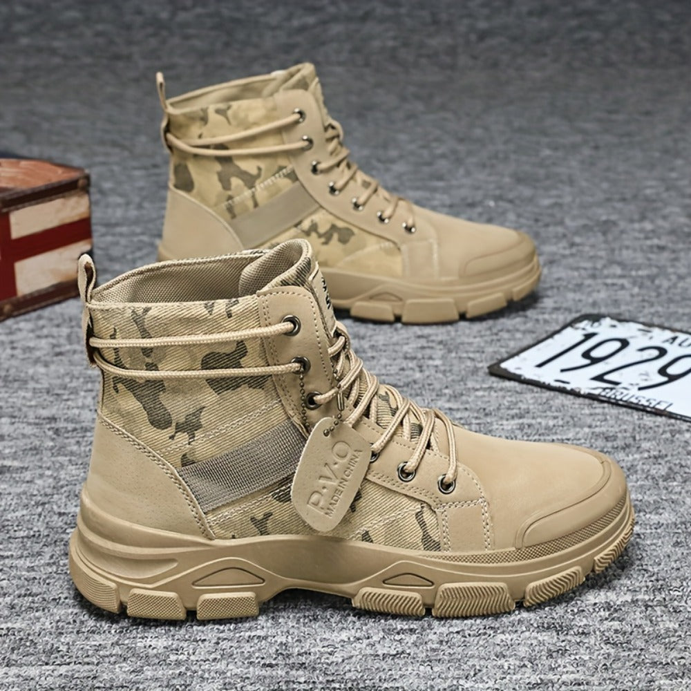 Men's Boots - Non-Slip Sole Lace-Up for Outdoor & Travel