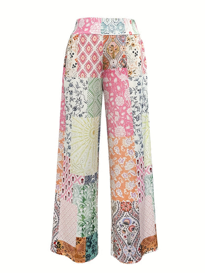 Women'S Summer New Casual Small Floral Patchwork Cute Women'S Loose Long Pants