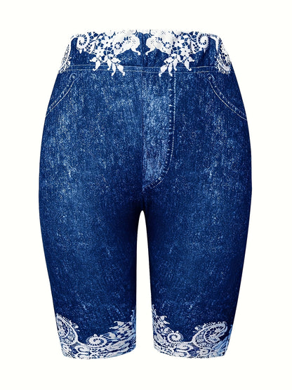 European And American Women's Pants Are Fashionable, Casual, Randomly Printed, Women's Leggings, Cropped Pants, Tight Fitting