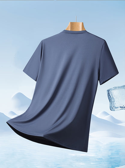 Men'S Quick-Dry Sports T-Shirt 4-Pack - Breathable Moisture-Wicking Round Neck Short Sleeve Top, High Elasticity Cool And Comfortable Quick-Drying Fitness T-Shirt, Summer Casual Sports Breathable Outdoor Top