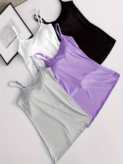Seamless Women's Tank Top with Built-in Bra - Soft, Stretchy & Comfort Fit for All Seasons