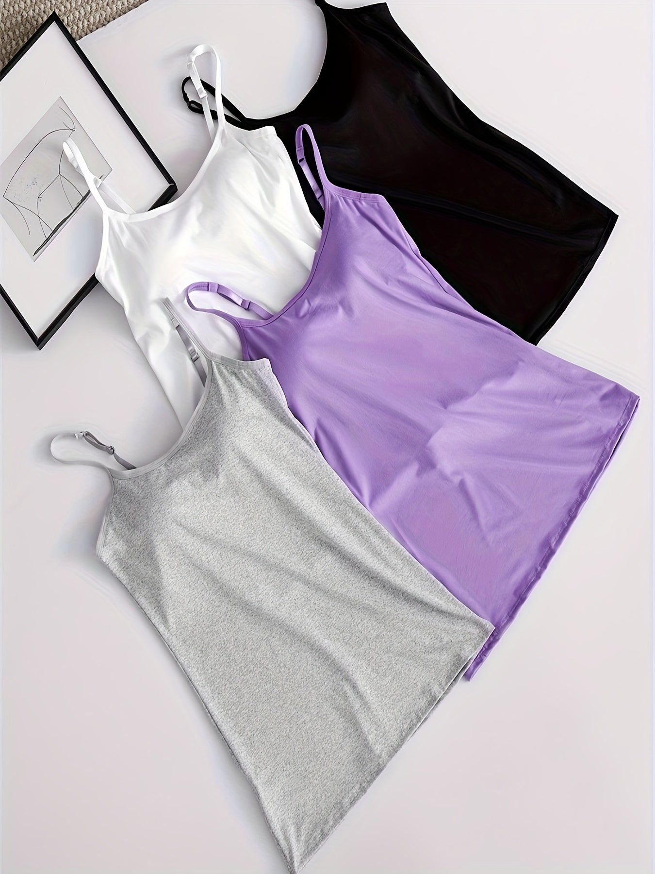 Seamless Women's Tank Top with Built-in Bra - Soft, Stretchy & Comfort Fit for All Seasons
