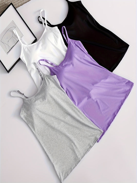 Seamless Women's Tank Top with Built-in Bra - Soft, Stretchy & Comfort Fit for All Seasons