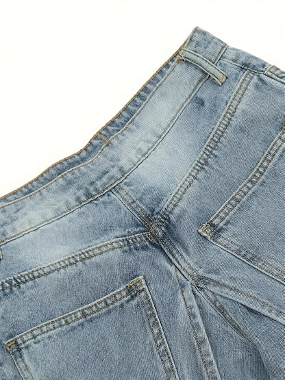 Women's Blue Denim High-Waist Jeans - product view 8