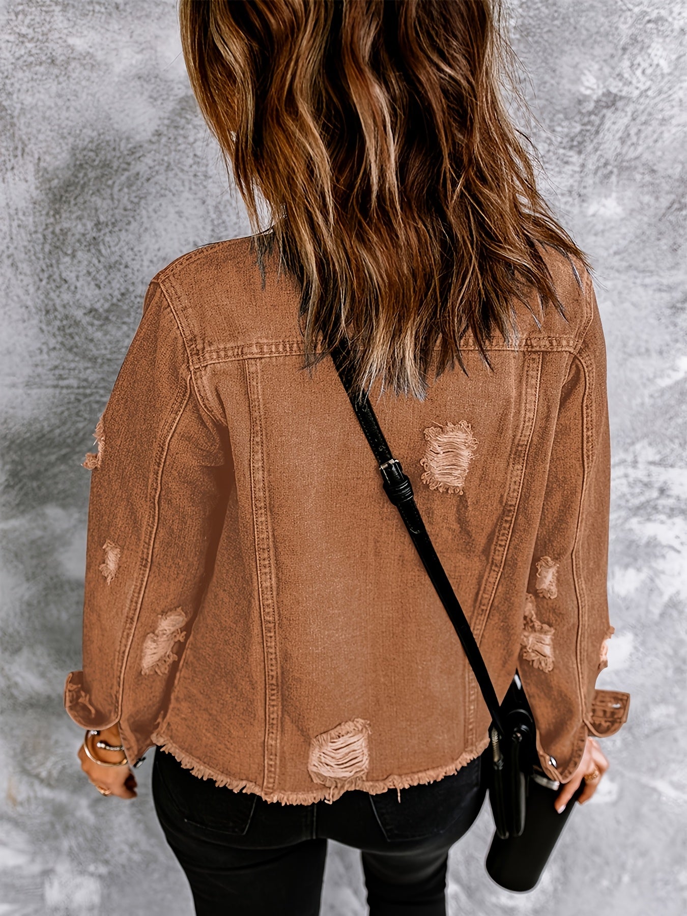 Women's Medium Blue Denim Oversized Denim Jacket - product view 29