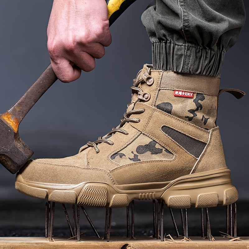 Men's Popular Safety Shoes, Men's Steel Toe And Puncture  Breathable Work Boots, Men's Work Shoes, Labor Protection Shoes