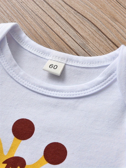 Kukitty Newborn Baby Girl Clothes Long Sleeve Giraffe Print Tops Dot Pants with Hat Infant Outfits Set, for Outdoor