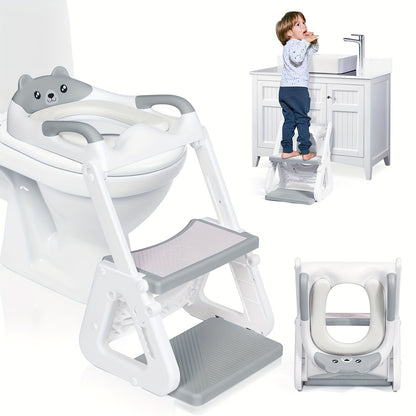 2-In-1 Potty Training Toilet Seat with Step Stool for Toddlers, Adjustable Height Anti-Slip Pad & Splash Guard, Potty Chair Kids Boys Girls, Cheap Supplies Must Haves, Cheap Items, Cool Stuff for Room, Home Decor, Room Decor And Accessories, Essential Ite