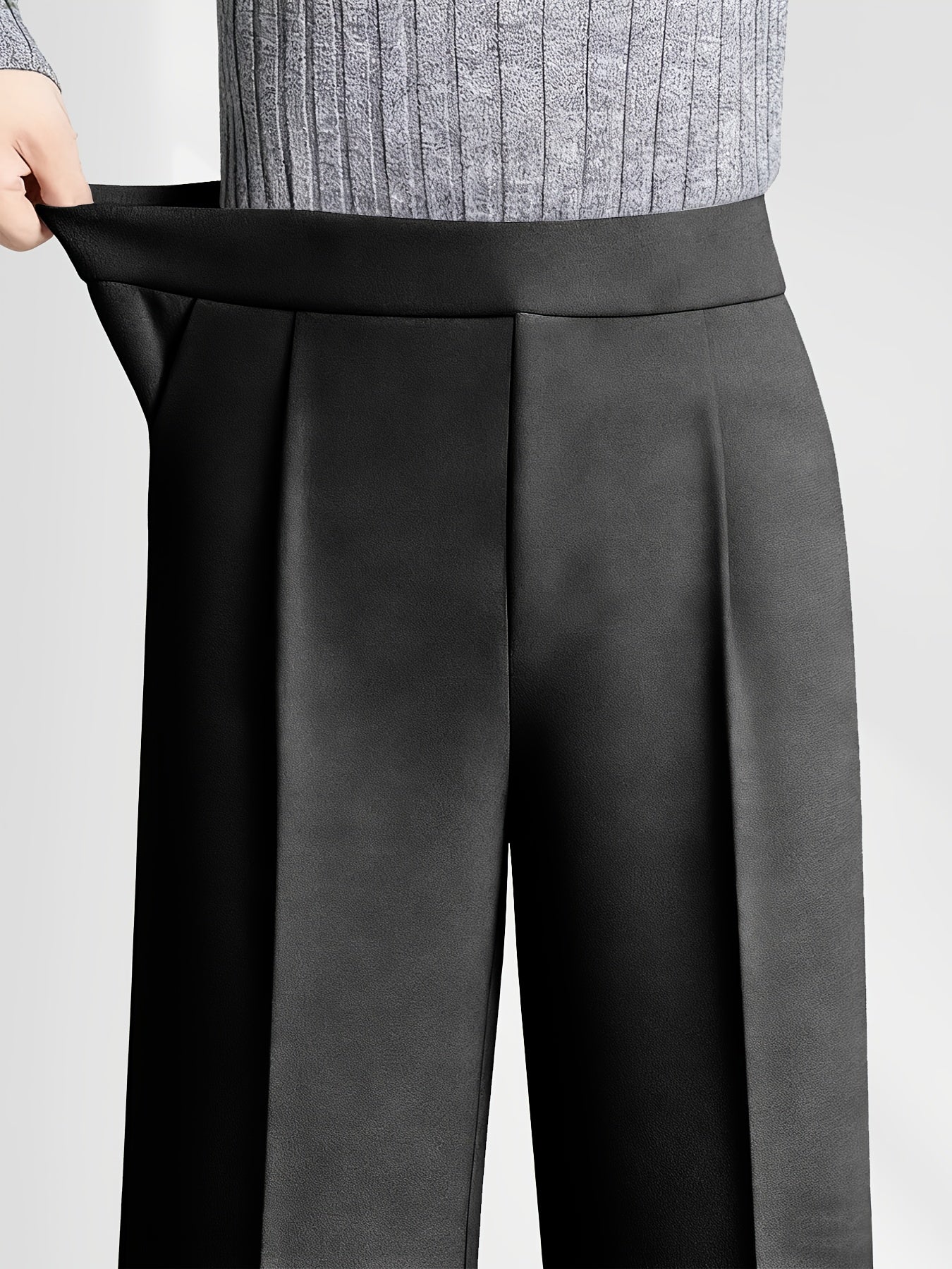 4pcs Spring And Summer Women'S New Slim Fit Narrow Version Casual Elegant Solid Color Women'S Trousers High Waist Slim Fit Comfortable Professional Formal Straight Tube Hanging Feeling High-end Design Suit Pants
