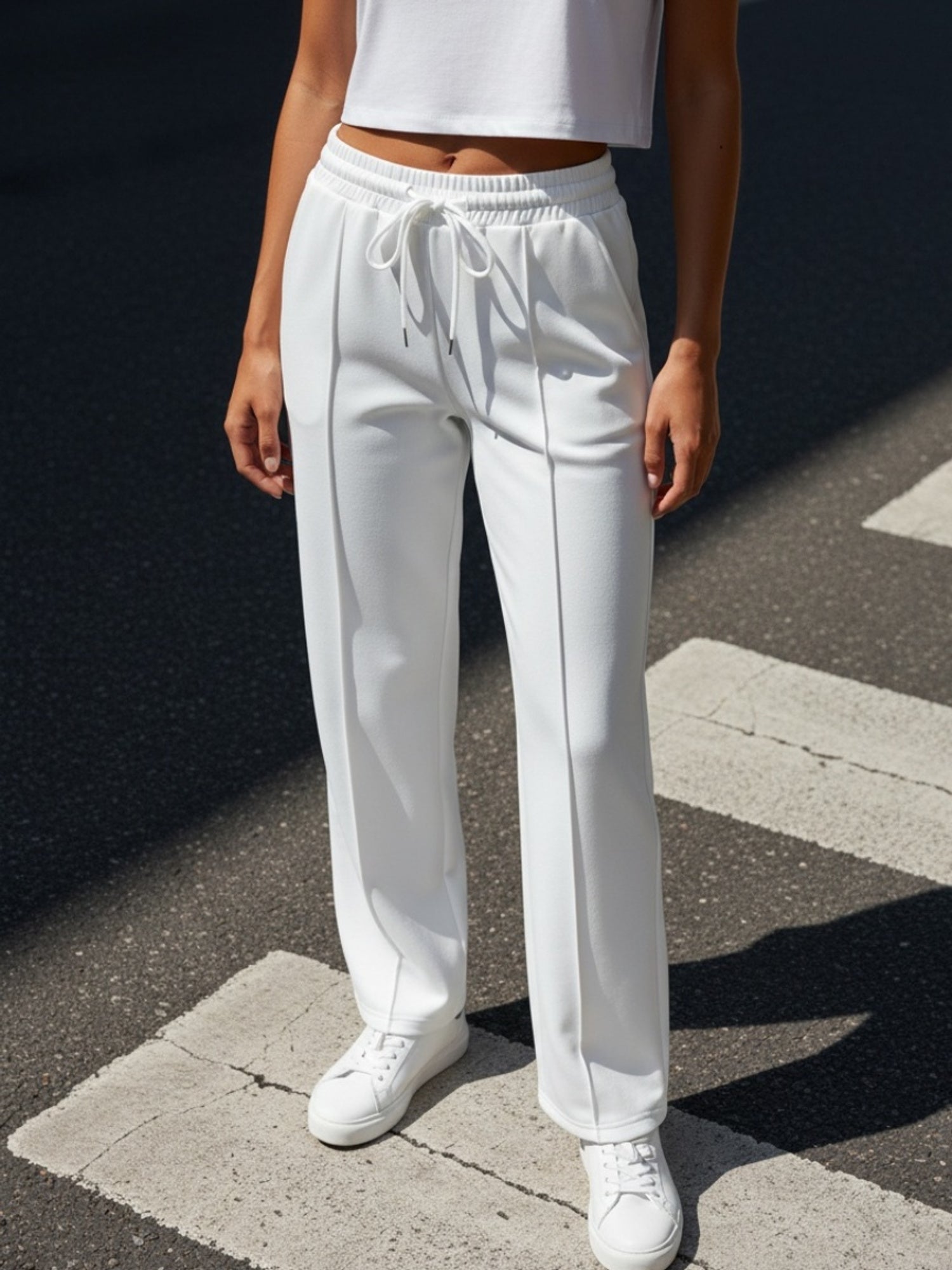 Women's Black+white+grey+red Polyester Pants - product view 15