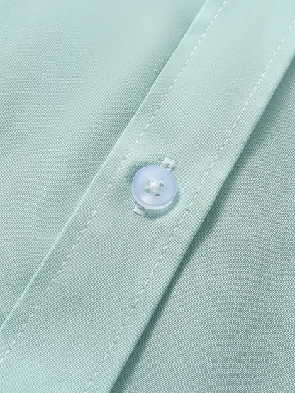 Men'S Henley Collar Long Sleeve Shirt | Casual, All-season, Solid Color, Regular Fit, Button Details, Woven Fabric