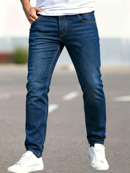 2 pcs - Trendy Ripped Jeans for Men - Fashionable Street Style Stretch Jeans for Men - Suitable for All Seasons