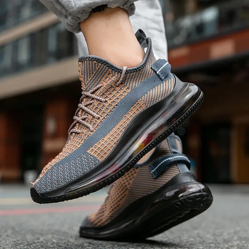 Men's Sports Shoes, Thick-soled Lace-up Men's Casual Shoes, Fabric Surface Men's Breathable Sports Shoes, Men's Running, Suitable for Outdoor Running, Gatherings and Other Activities