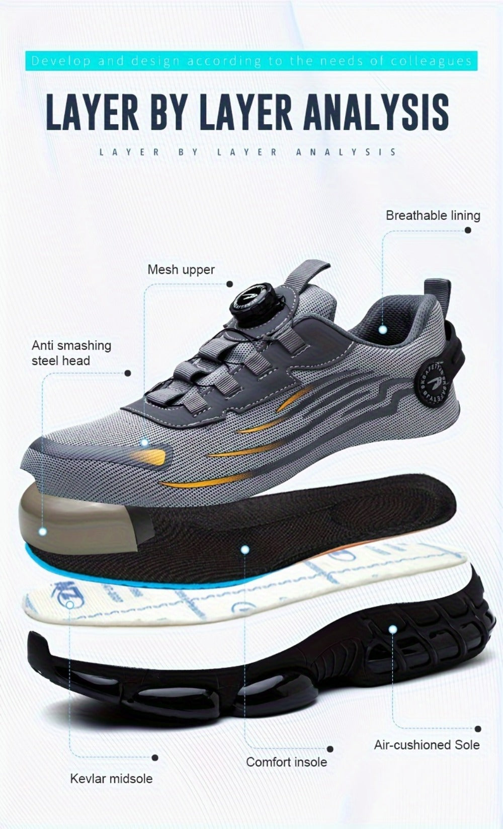 Unisex Work & Safety Shoes - Crush Resistant & Slip-On 610149