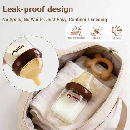 Baby Bottles for Newborn 0-6 Months, Wide Neck Anti-Colic Bottles, Leak-Proof & Easy to Clean, Perfect for Breastfed Babies, Baby Shower Gift Set (BPA Free)
