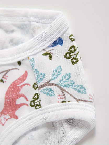12 Pack Girls' 100% Cotton Underwear - Cute Mermaid, (Pegasus), Fox, Teddy Bear & Stripes Triangle Briefs | Semi-Sheer Breathable Panties for to Teen Girls | Year-Round, Easy Hand Wash Care