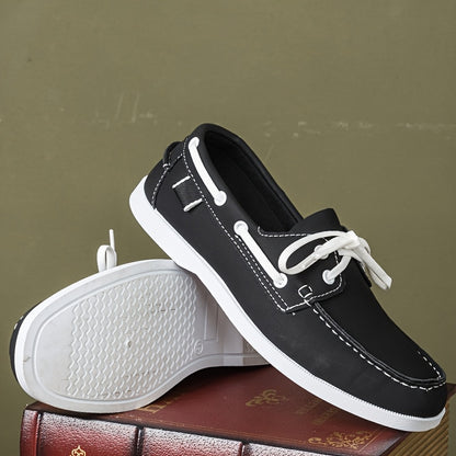 Men's Stylish Color Block Loafers, Comfortable Retro Soft-Soled Sneakers