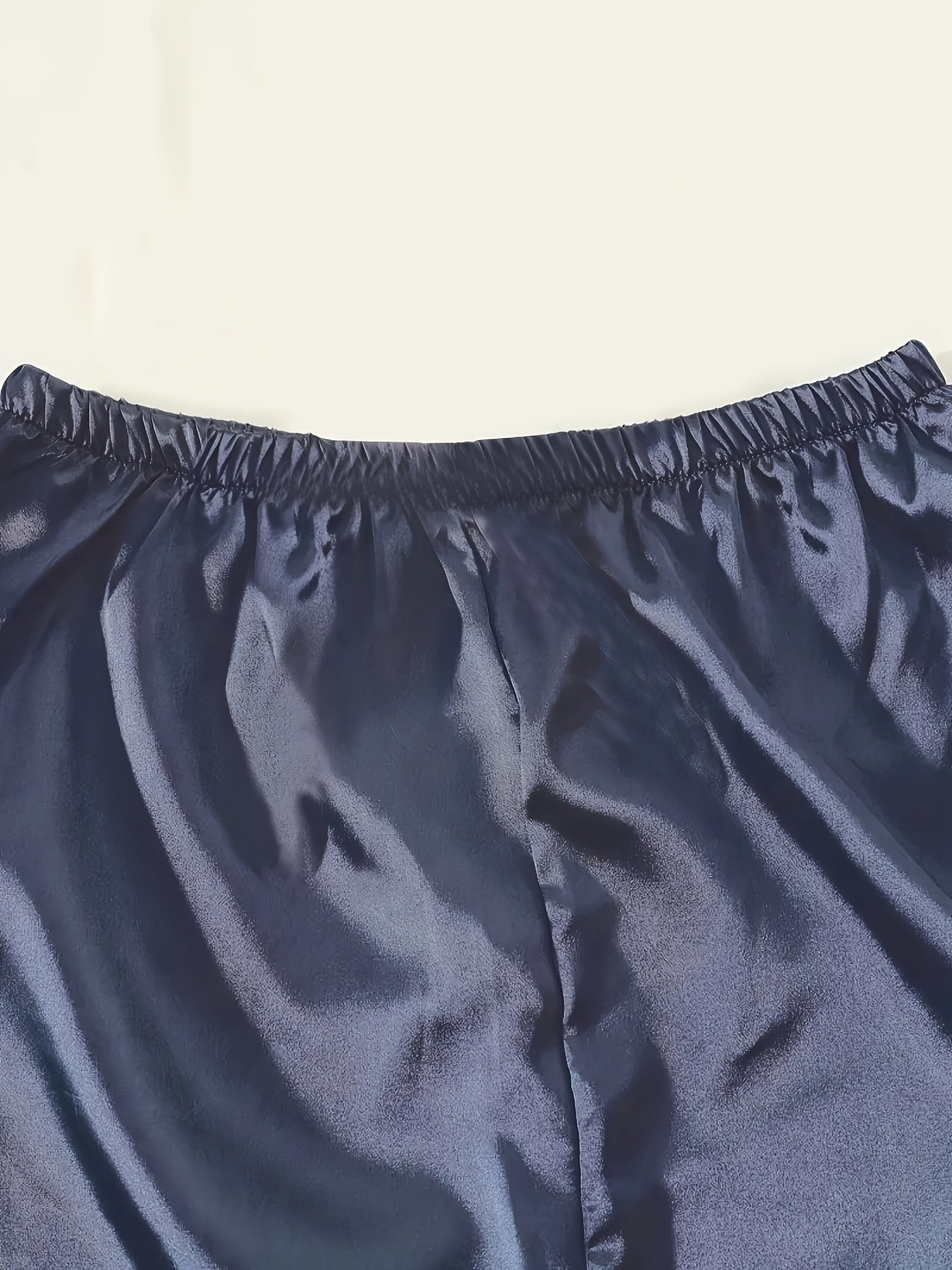 Black + Champagne + Pink Satin Short-Sleeve Shorts - product view 41