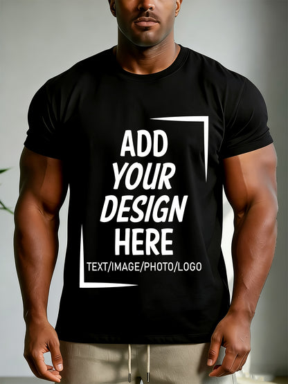 Personalized Customized Men's T-Shirts | Support for Photo, Text And Logo Personal Printing | Pure Cotton Short-sleeved Printed Shirts | New Year Gifts/ Family Gatherings/ Valentine's Day Outfits