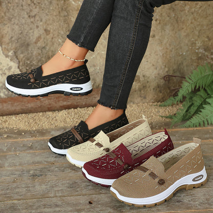 Women's Mom Sneakers, Breathable Mesh Casual Shoes, Lightweight Walking Shoes, Easy-to-Wear Cushioned Walking Sneakers for Daily Work and Travel, Women Shoes