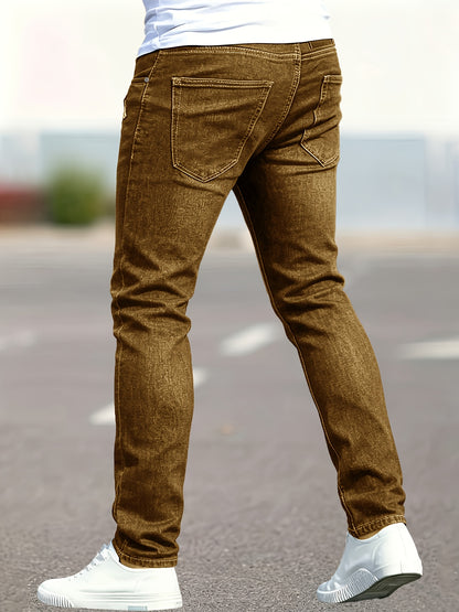 2 pcs - Trendy Ripped Jeans for Men - Fashionable Street Style Stretch Jeans for Men - Suitable for All Seasons