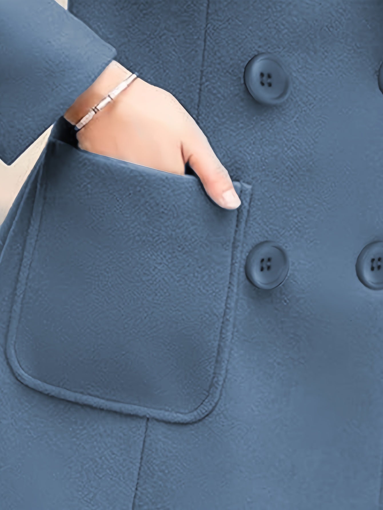 Mid-Length Coat for Women Featuring a Double-Breasted Lapel Design, Perfect for Winter