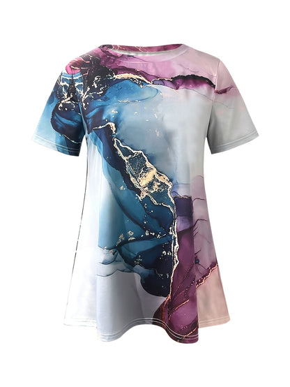 Spring And Summer New Fashionable And Artistic Versatile Printed Women's T-shirt