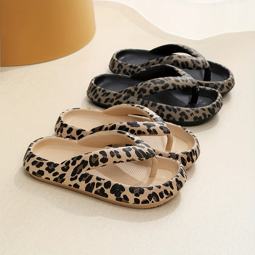 Casual And Comfy Flip-Flops for Men And Women with a Stylish Leopard Retro Design., Women Shoes
