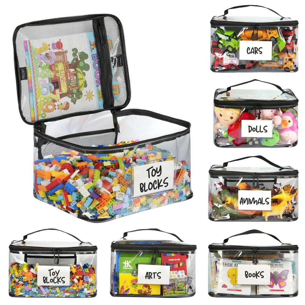 Household Storage Bags - 6-Pack Zippered Clear TPU