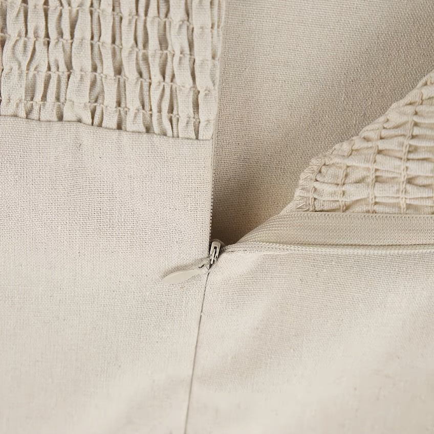[Linen Beach Dress] Womens Linen Beach Dress Backless Sleeveless Wrap High Waist A Line Casual Summer Vacation Flowy Sundress Three Colors Light Grey Linen Beige Ivory White