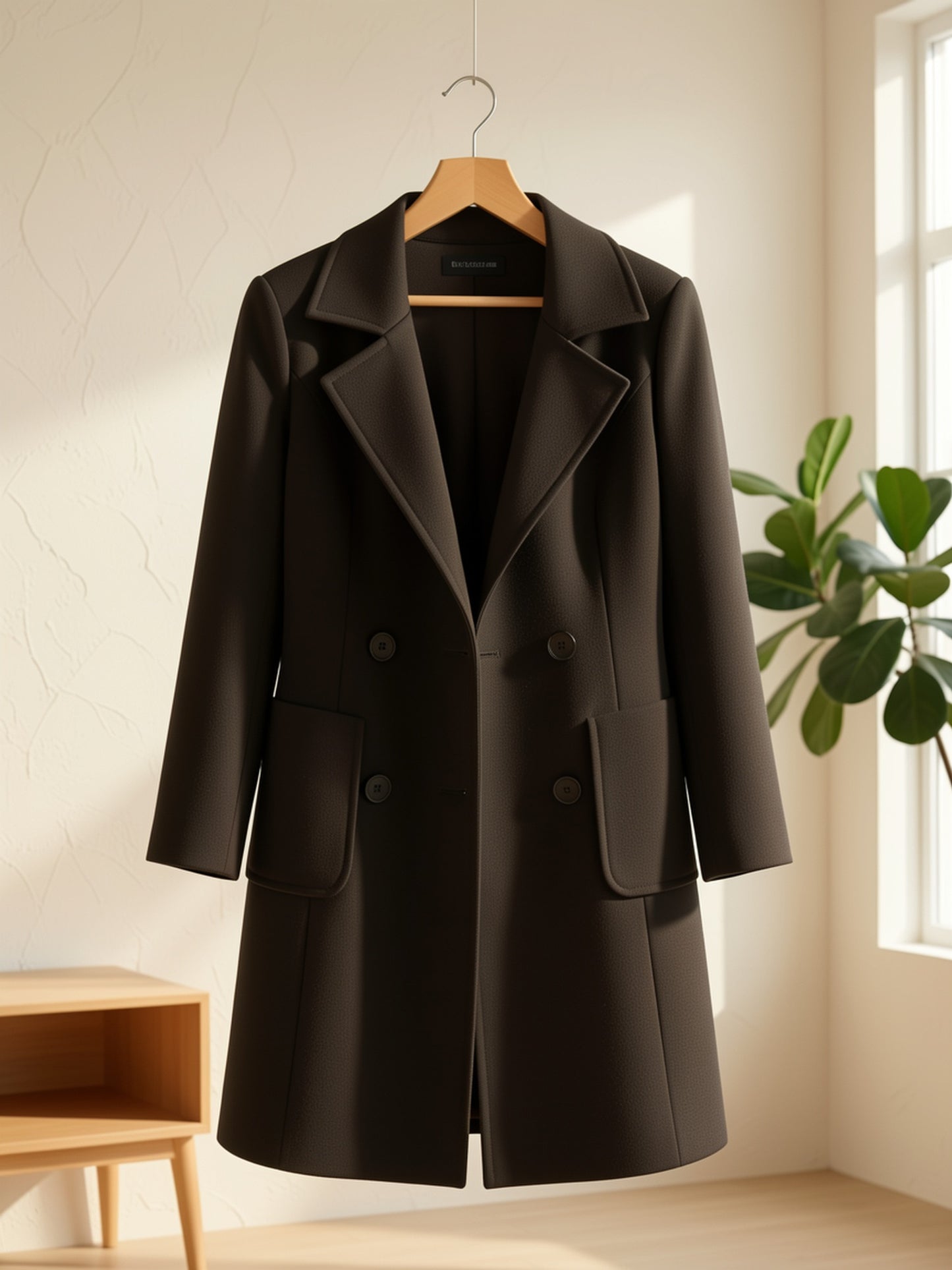 Easter & Mother's Day Gifts,Women's Fashion Solid Open Jacket - Lapel, Double Breasted, Long Sleeves - Perfect for Winter and Fall Fashion