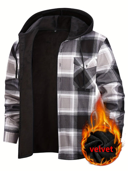 Men's Versatile Fleece Plaid Sweatshirt Everyday 621