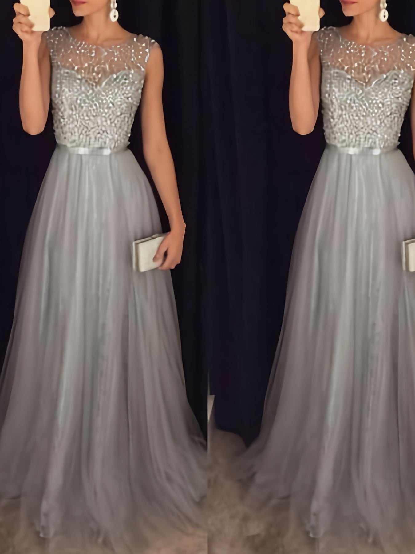 Women Ladies Sleeveless Long Dress Sequined Formal Evening Party Dress Female Wedding Prom Gown Long Maxi Dresses