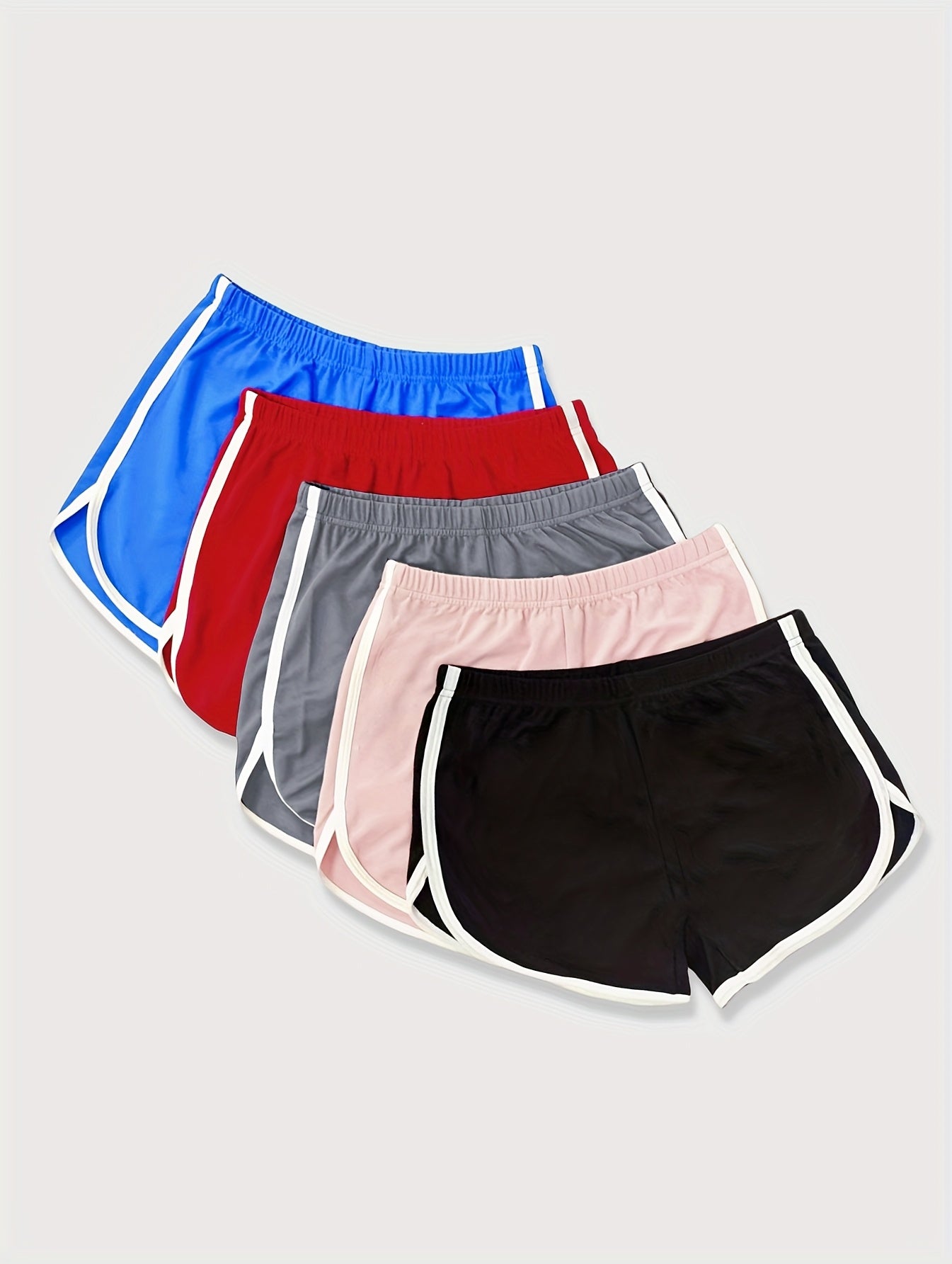 Women's Black + Blue + Red + Gray + Pink Polyester High-Waist Striped Pants - product view 1