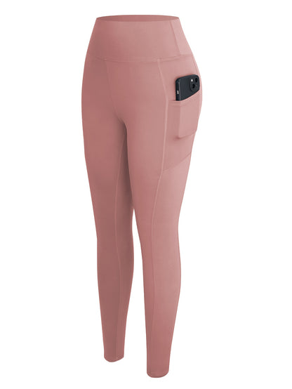 10pcs Pack Women's High-Waisted Stretch Yoga Leggings - Full-Length Workout Pants Suitable for Running, Gym, Pocketed for Layering - Solid Color Athletic Wear