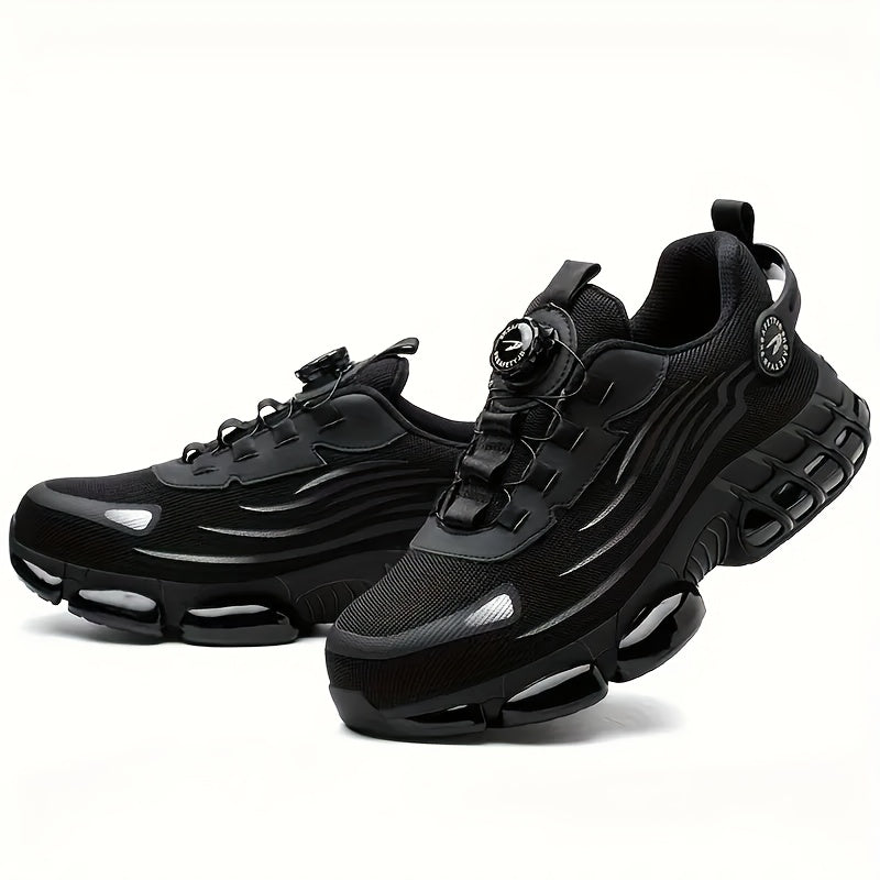Men's Breathable Work Shoes - Durable Safety Shoes Suitable for Industrial and Casual Wear with Reflective Stripes