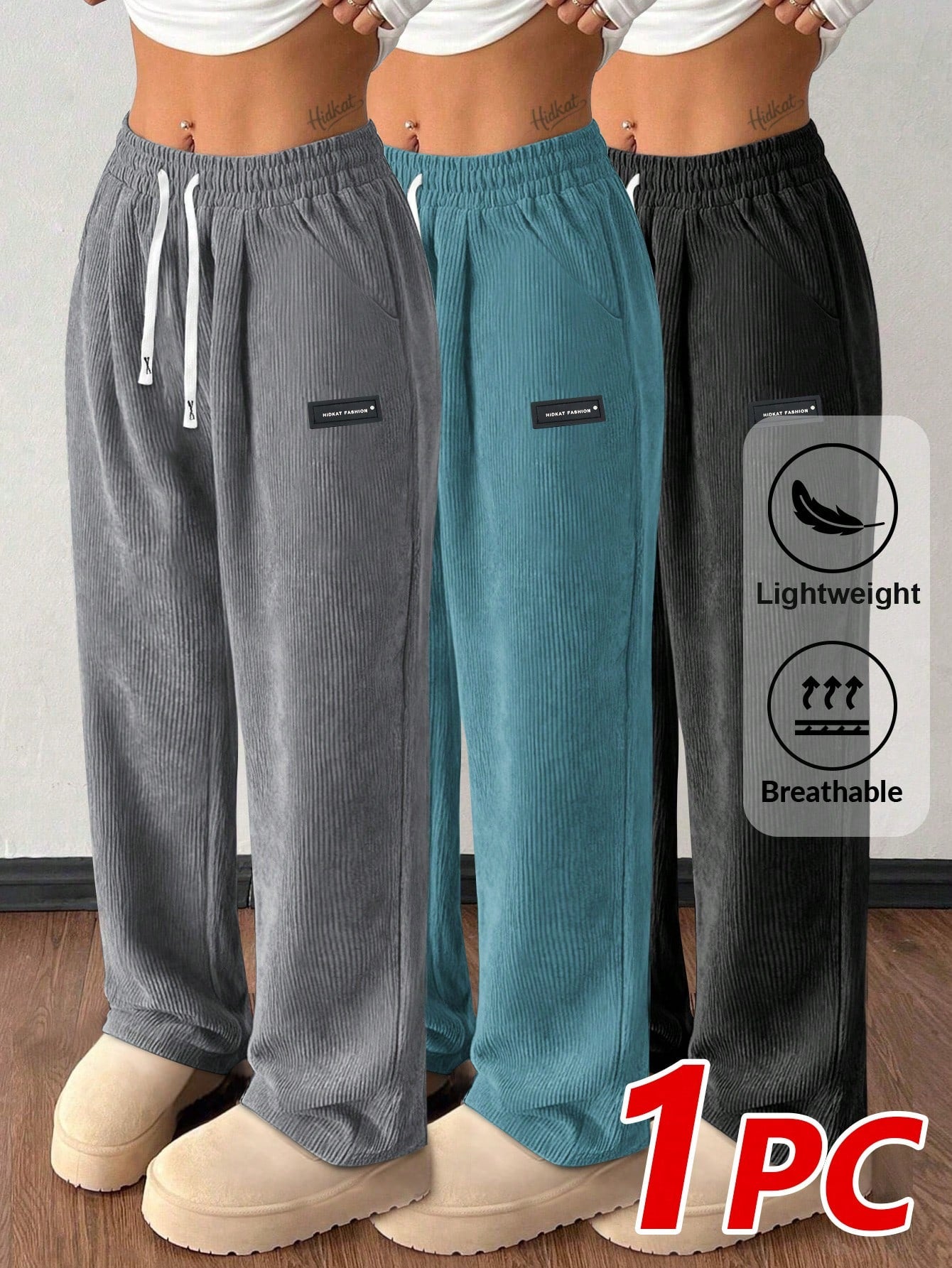 Women's Khaki Polyester Pants - product view 2