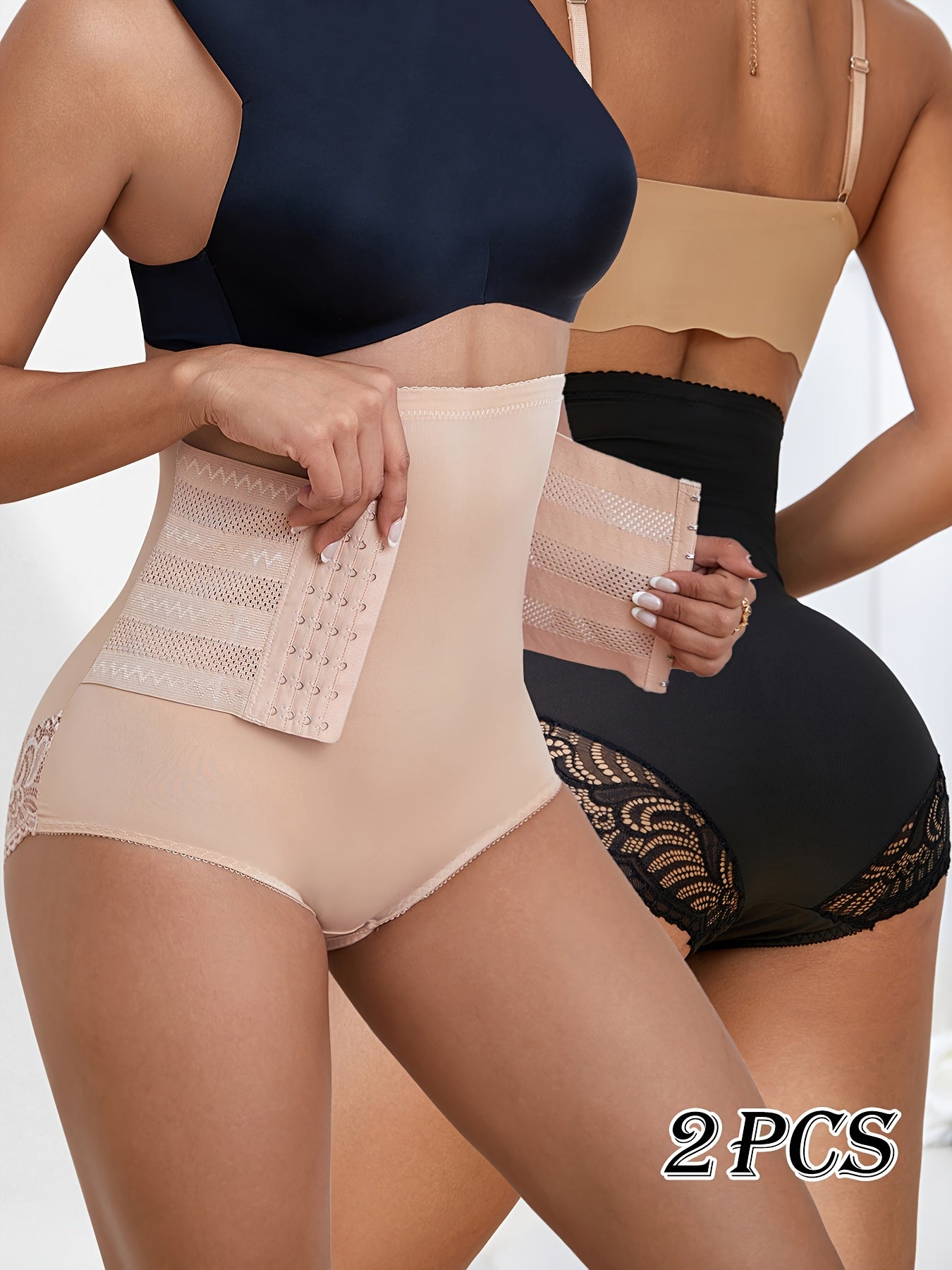 [Waist Compression Pants] Women's Waist Compression Pants Designed to Enhance The Hips, Featuring a Corset Style And Lace Details, Aimed at Reducing Waist Size And Providing Support