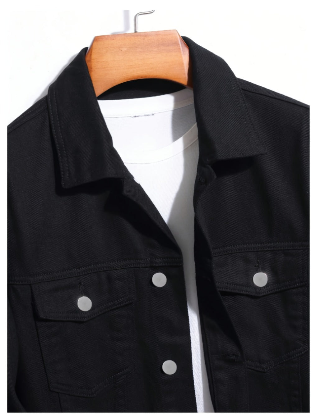 Men's Relaxed Denim Single-Breasted Jacket