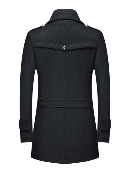 Men's Versatile Wool Blend Single-Breasted Coat