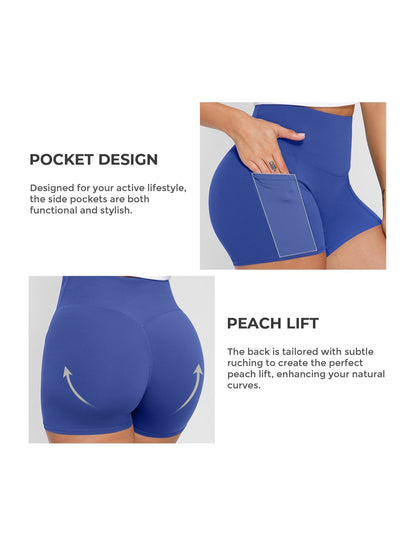 1Pc Women'S High-Waist Stretchy Athletic Shorts, Breathable Compression Bike Yoga Workout Shorts