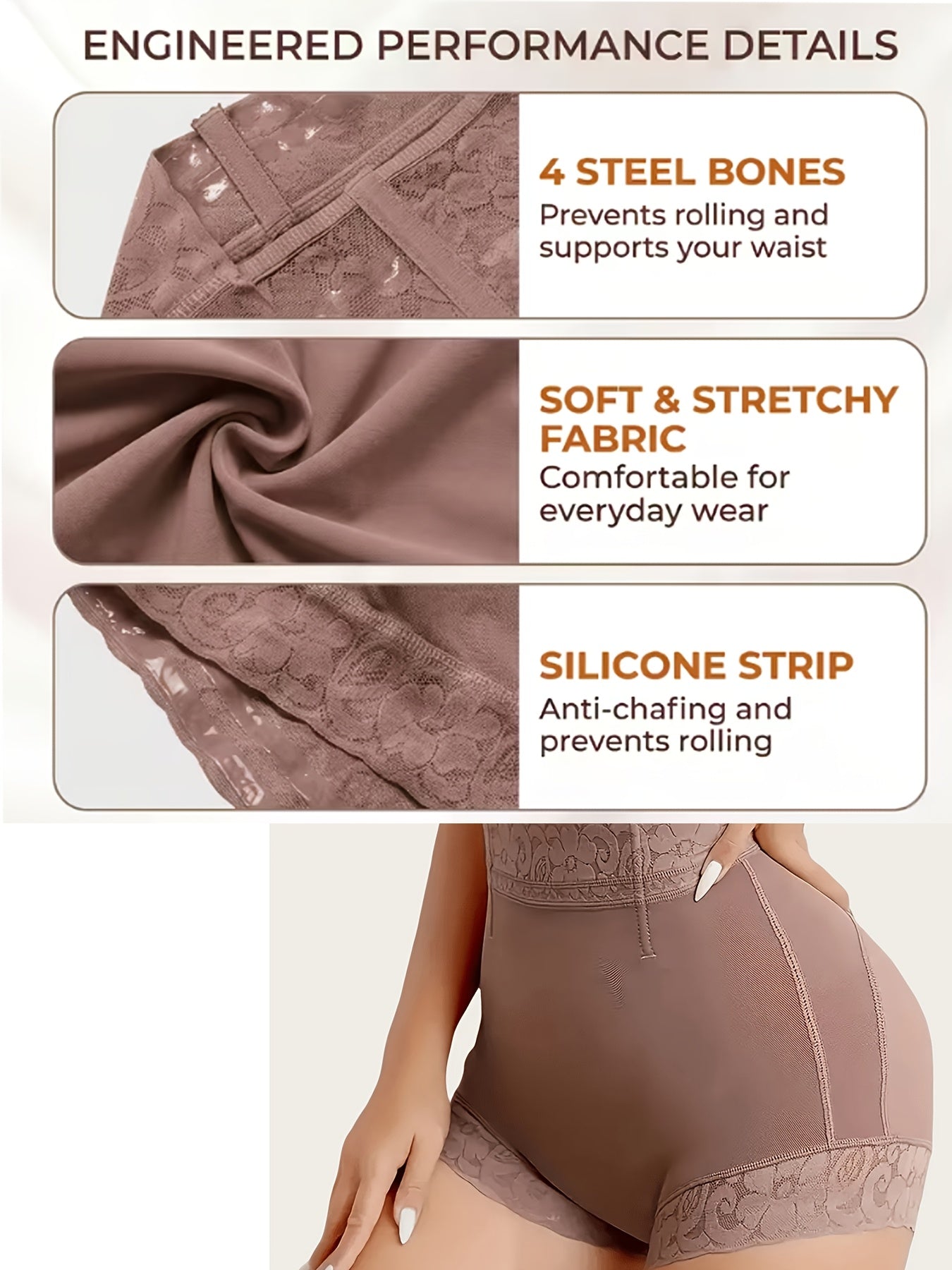 3pcs Mixed Color Shaping Butt-Lifting Panties, Women's Shaping Underwear, Butt Lift Panties, High-Waist Tummy Control, Lace Trim, Postpartum Tummy Control, Base Layer Tights