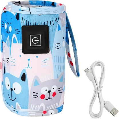 A Portable Bottle Warmer with Three Household Temperature Settings, Perfect for Outdoor Activities. Portable Design, Essential Travel Accessory, Modern Accessories, Durable Structure, High-quality Heater, Temperature Control, Travel Bottle Warmer