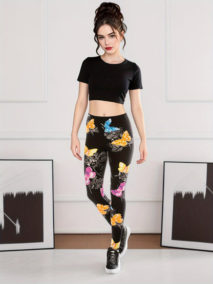 Fashion Printed Leggings For Women No See Through High Stretch Super Soft Leggings Regular