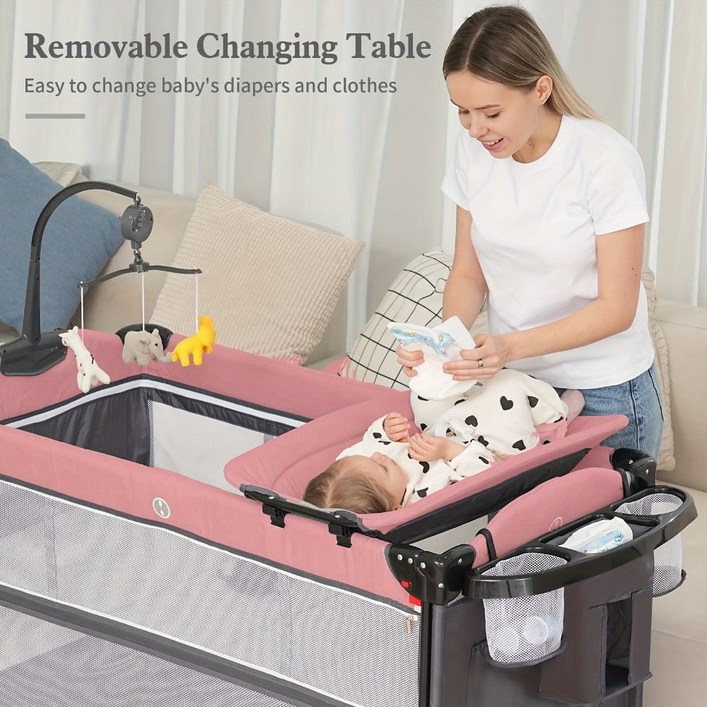 Baby Bassinet - Foldable 5-In-1 Sleeper Crib