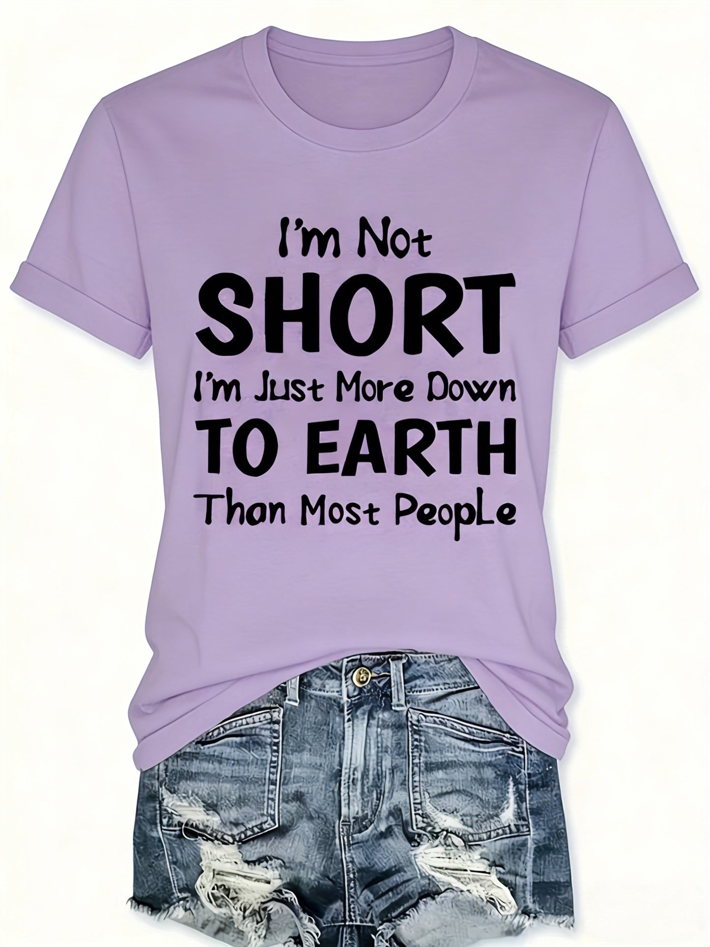 1pc Ladies Printed Pattern T-shirt, Funny Printed Short Sleeve, Lightweight and Plaid for Casual Wear, Casual Casual Wear| Playful Design