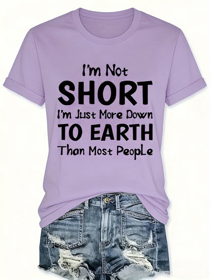 1pc Ladies Printed Pattern T-shirt, Funny Printed Short Sleeve, Lightweight and Plaid for Casual Wear, Casual Casual Wear| Playful Design
